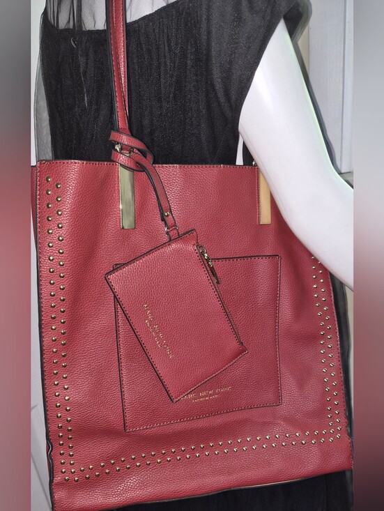 Marc Jacobs Handbags - Marc New York Studded Faux Leather Tote Bag with Removable Pouch